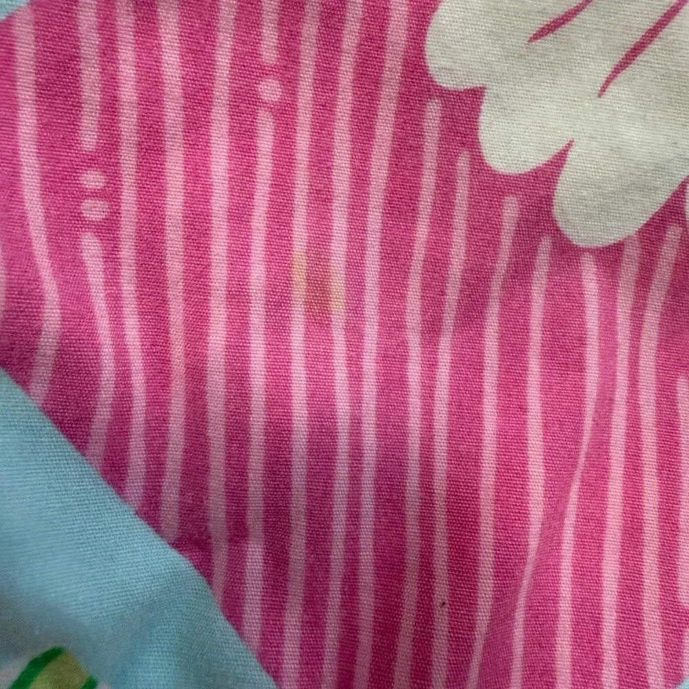 Lilly Pulitzer Patchwork Floral Dress Child 12-18M Pink Blue Scalloped Hem